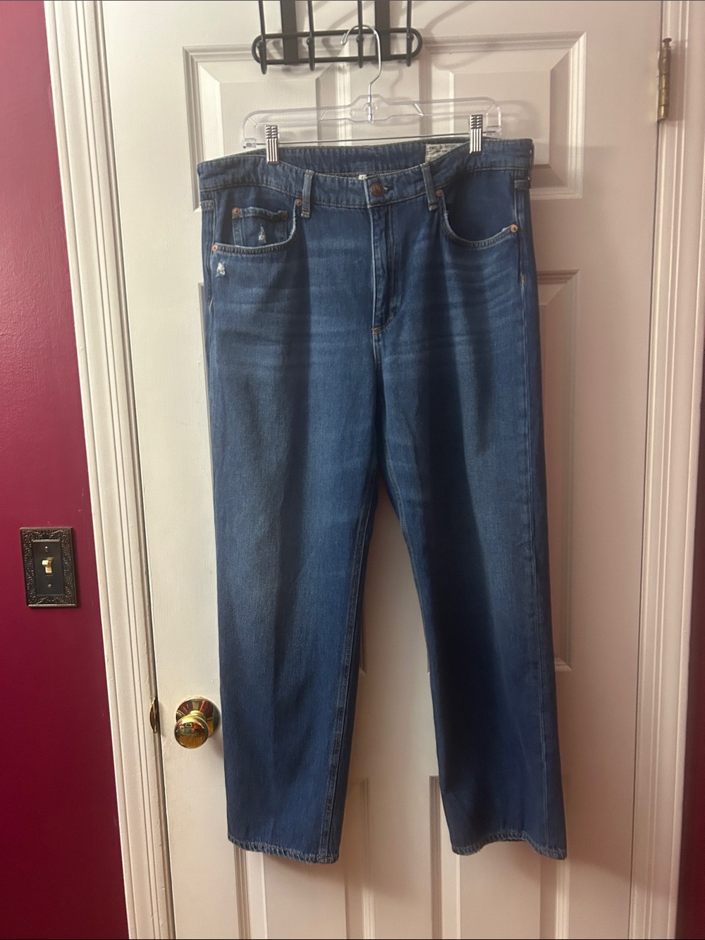 rag & bone Dre Slim Boyfriend Jeans Distressed Wash Size 33